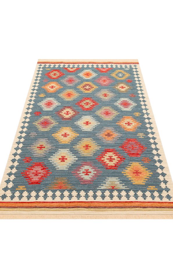 NMD 04 NAVY Yıkanabilir, Çift Taraflı Kullanıma Uygun Yumuşak Tuşeli Otantik Kilim