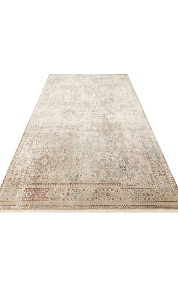 BBL 03 BEIGE Yumuşak Dokulu Vintage Esintilere Sahip Over-dyed Sık Dokuma Salon Halısı 200X290