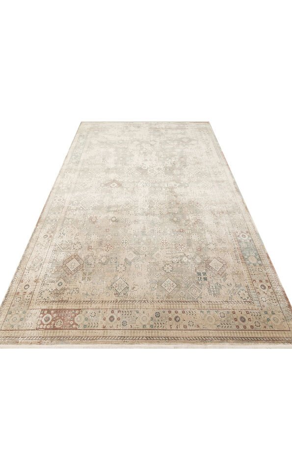 BBL 03 BEIGE Yumuşak Dokulu Vintage Esintilere Sahip Over-dyed Sık Dokuma Salon Halısı 240X340