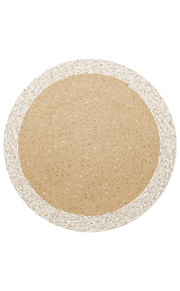 PTN 02 NATURAL WHITE Jüt Hasır Görünümlü Hav Toz Vermez Örgü Halı