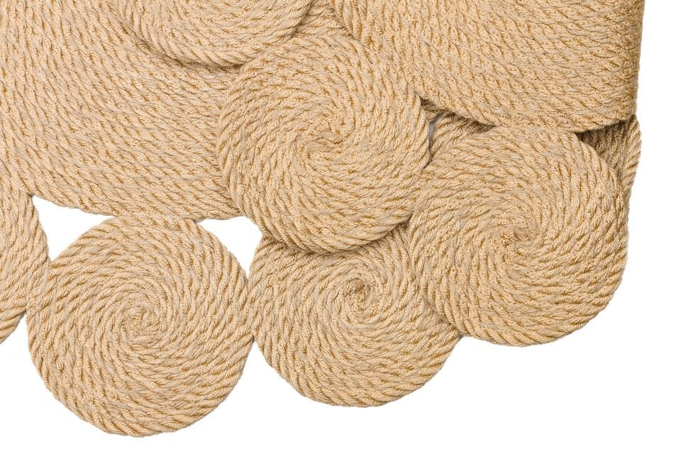 PTN 05 NATURAL Jüt Hasır Görünümlü Hav Toz Vermez Örgü Halı