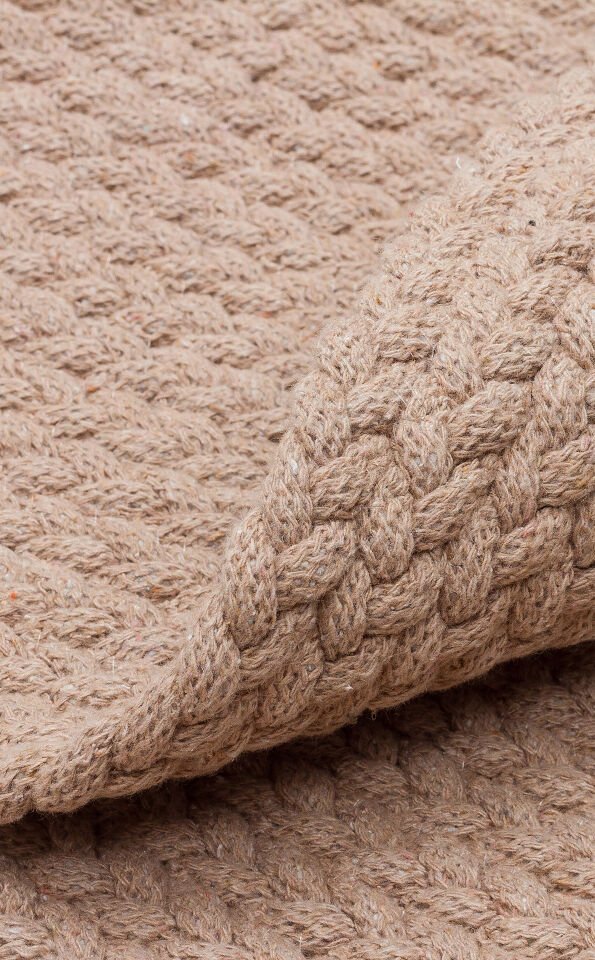 PTN 18 BEIGE CT Q Renkli Jüt Görünümlü Hasır Örgü Halı