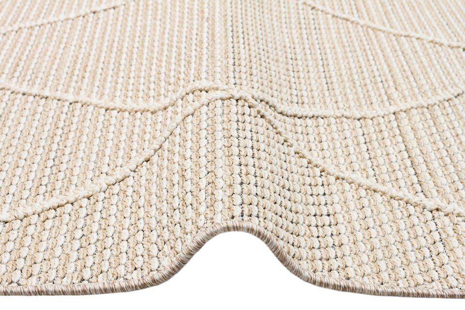SH 02 BEIGE Hav Toz Vermez Hasır Dokuma Modern Makine Halısı