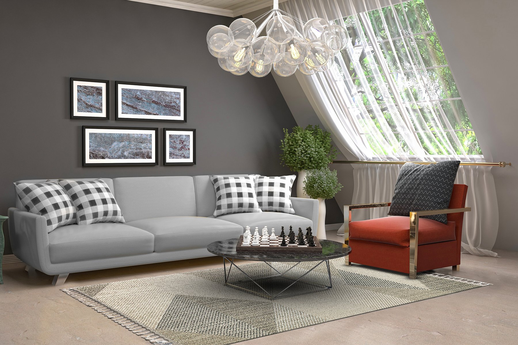 SH 08 GREY MULTY Hav Toz Vermez Hasır Dokuma Modern Makine Halısı