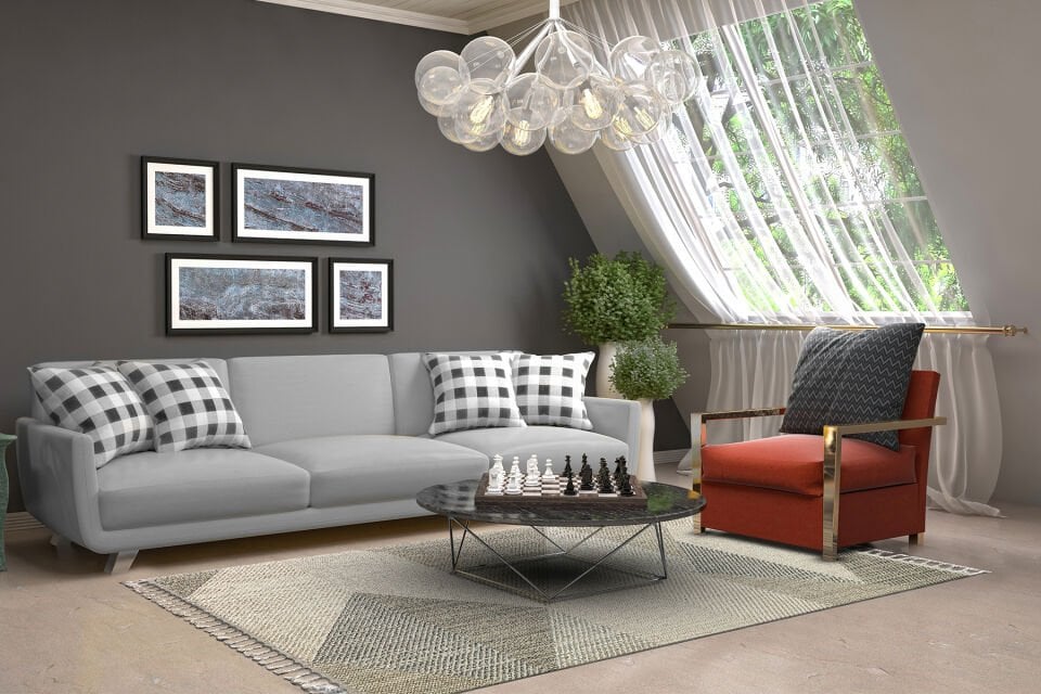 SH 08 GREY MULTY Hav Toz Vermez Hasır Dokuma Modern Makine Halısı