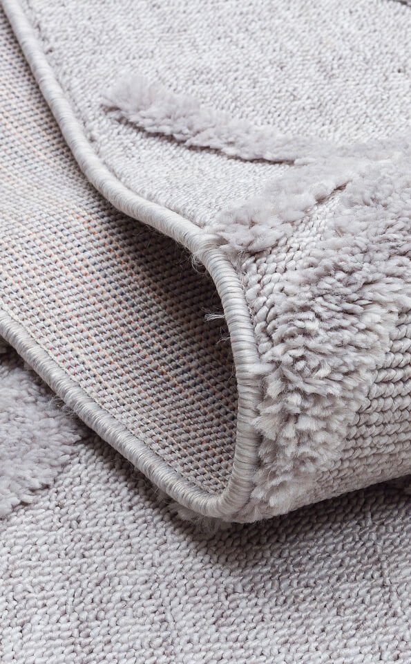TRZ 03 GREY Hav Toz Vermez Yumuşak Dokulu Etnik Örgü Desenlere Sahip Modern İskindinav Halı