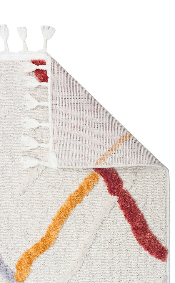 TRZ 03 MULTY Hav Toz Vermez Yumuşak Dokulu Etnik Örgü Desenlere Sahip Modern İskindinav Halı