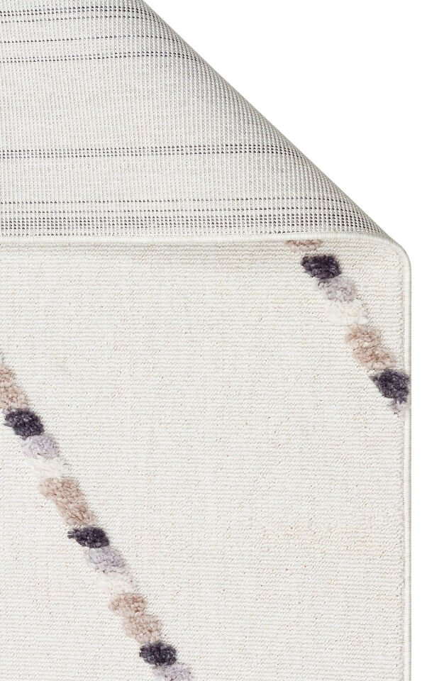 TRZ 04 WHITE BEIGE Hav Toz Vermez Yumuşak Dokulu Etnik Örgü Desenlere Sahip Modern İskindinav Halı