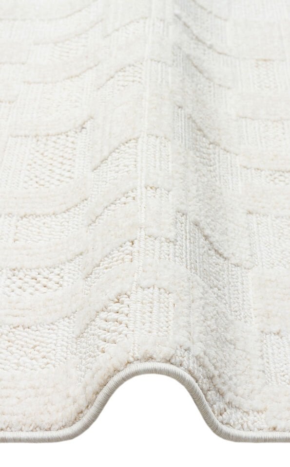 HRG 02 WHITE Hav Toz Vermeyen Yumuşak dokulu Modern Makine Halısı