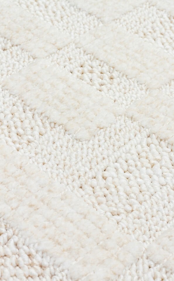 HRG 02 WHITE Hav Toz Vermeyen Yumuşak dokulu Modern Makine Halısı