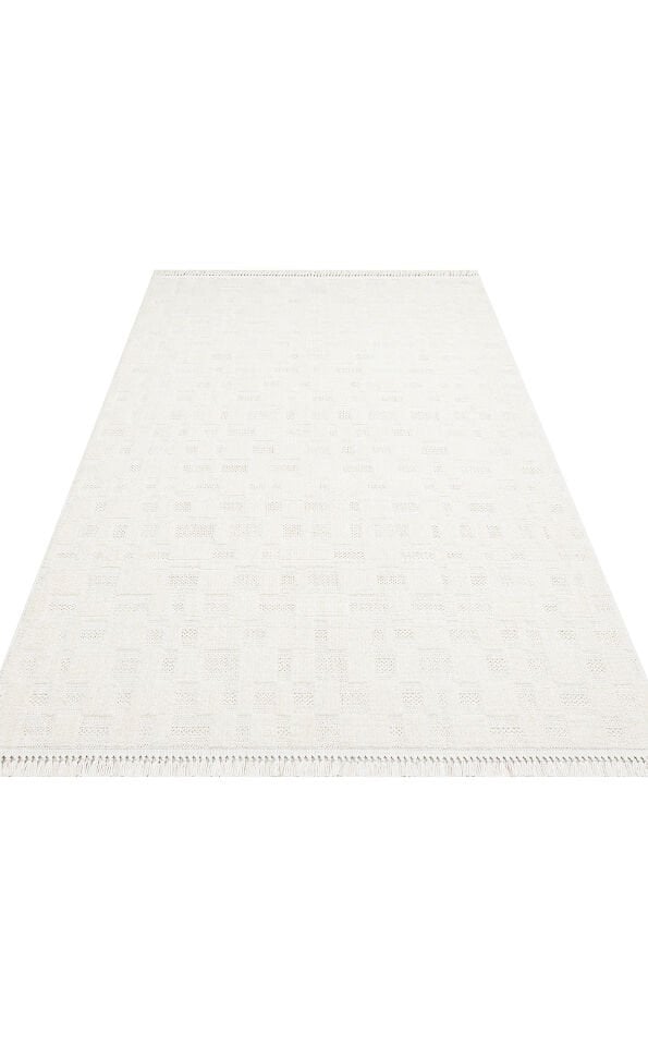 HRG 02 WHITE Hav Toz Vermeyen Yumuşak dokulu Modern Makine Halısı