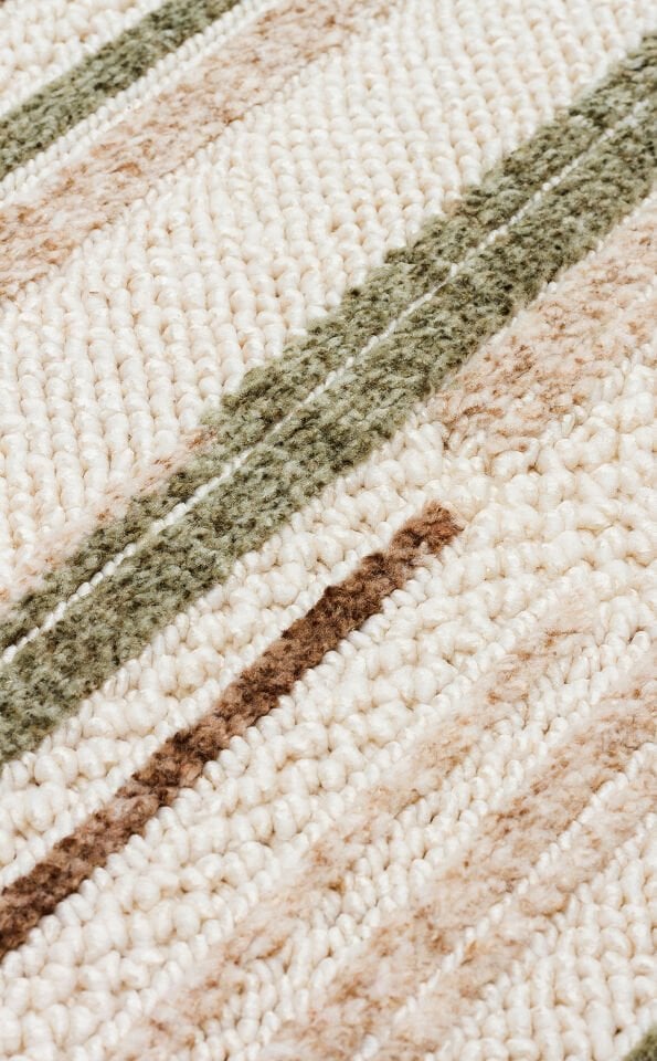 HRG 01 GREEN BROWN Hav Toz Vermeyen Yumuşak dokulu Modern Makine Halısı