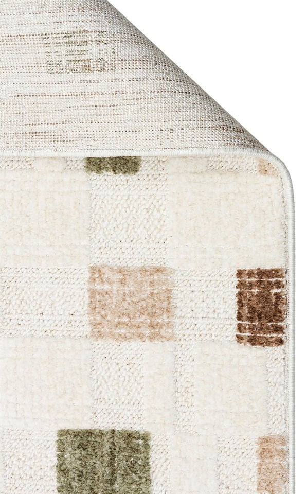 HRG 02 GREEN BEIGE Hav Toz Vermeyen Yumuşak dokulu Modern Makine Halısı