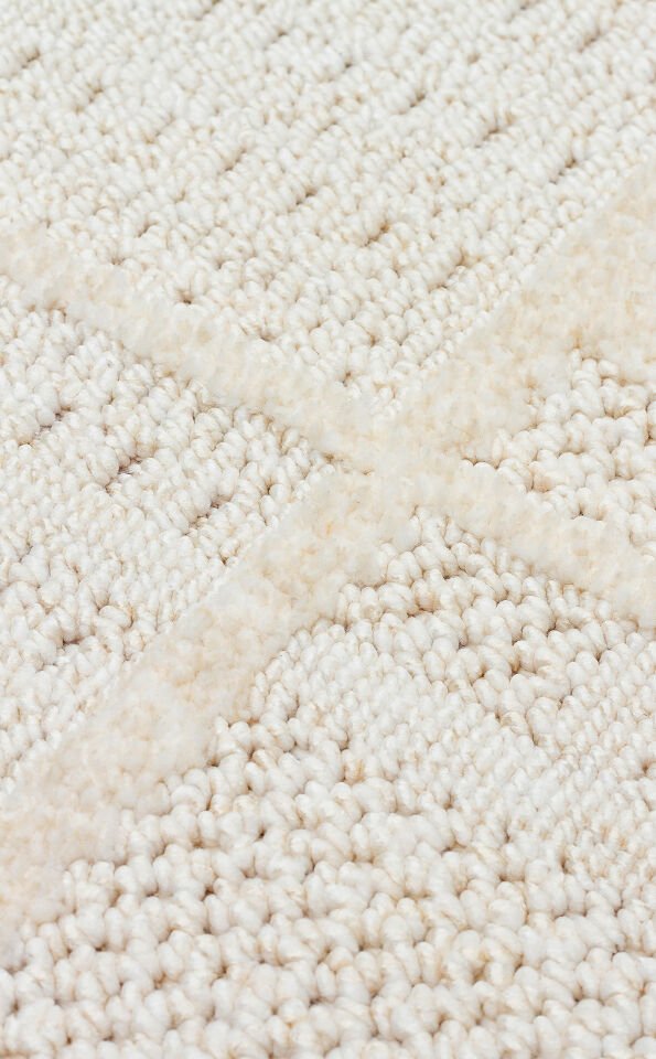 HRG 03 WHITE Hav Toz Vermeyen Yumuşak dokulu Modern Makine Halısı