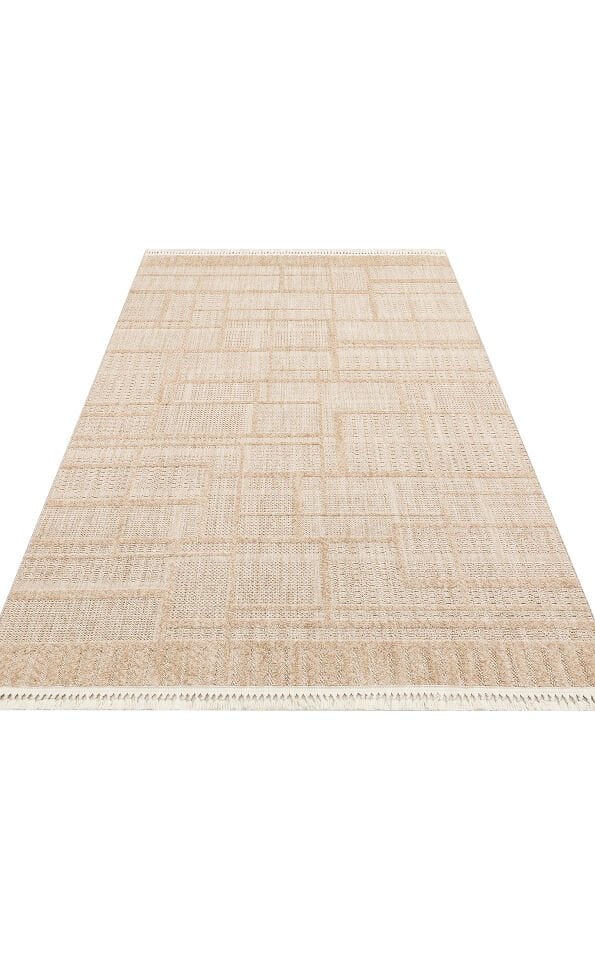 HRG 03 BEIGE Hav Toz Vermeyen Yumuşak dokulu Modern Makine Halısı