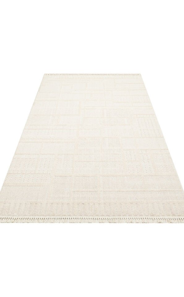 HRG 04 BEIGE GREY Hav Toz Vermeyen Yumuşak dokulu Modern Makine Halısı