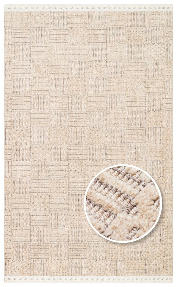 HRG 05 BEIGE GOLD Hav Toz Vermeyen Yumuşak dokulu Modern Makine Halısı