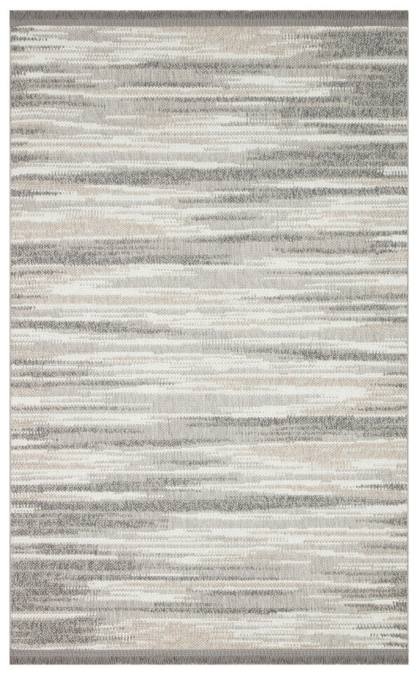 MOT 01 GREY WHITE Yumuşak Tuşeli Örgü Dokuma Modern Makine Halısı