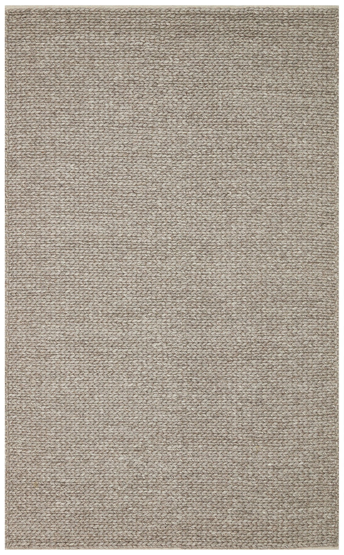 BASKETWEAVE BROWN Naturel Kazak Örgü Desenli El Dokuma Örgü Halı