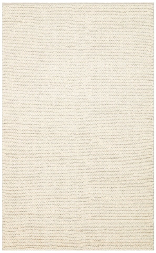BASKETWEAVE CREAM Naturel Kazak Örgü Desenli El Dokuma Örgü Halı