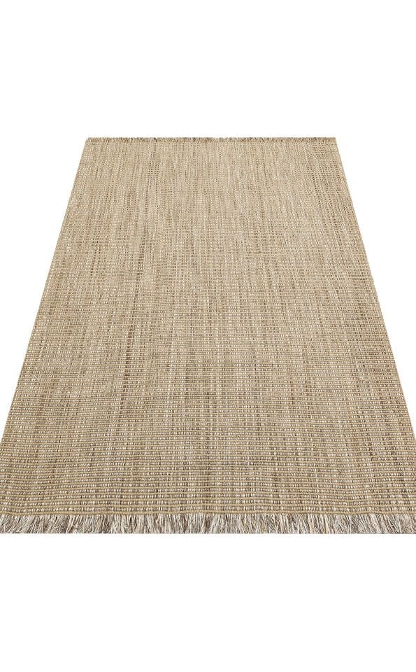 DH 01 BEIGE Jüt ve Polyester ile Üretilen Çift Taraflı Modern Kilim