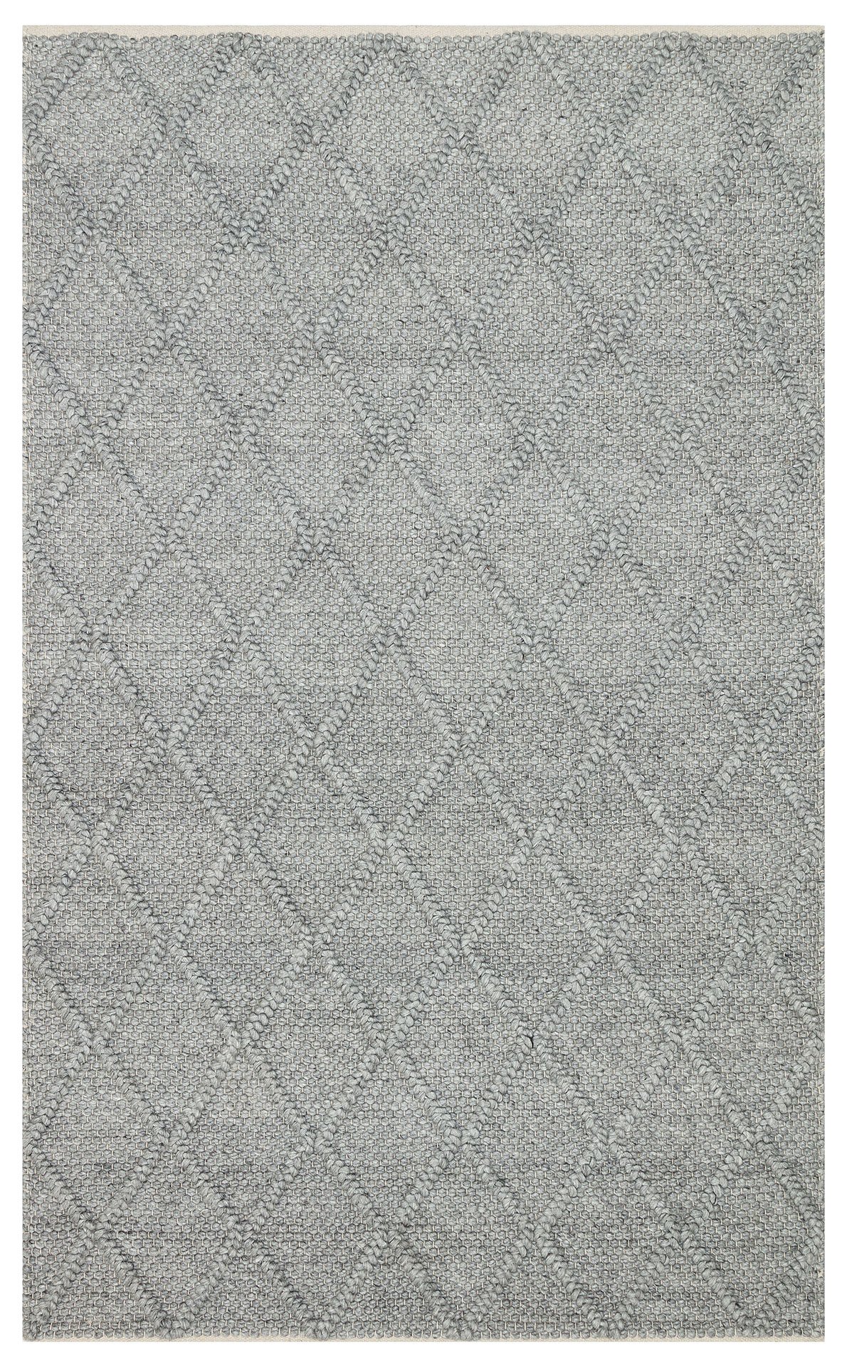 DIAMOND GREY Naturel Kazak Örgü Desenli El Dokuma Örgü Halı