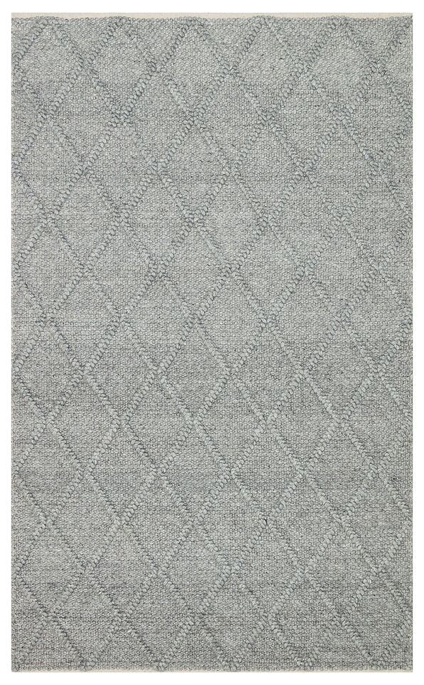 DIAMOND GREY Naturel Kazak Örgü Desenli El Dokuma Örgü Halı