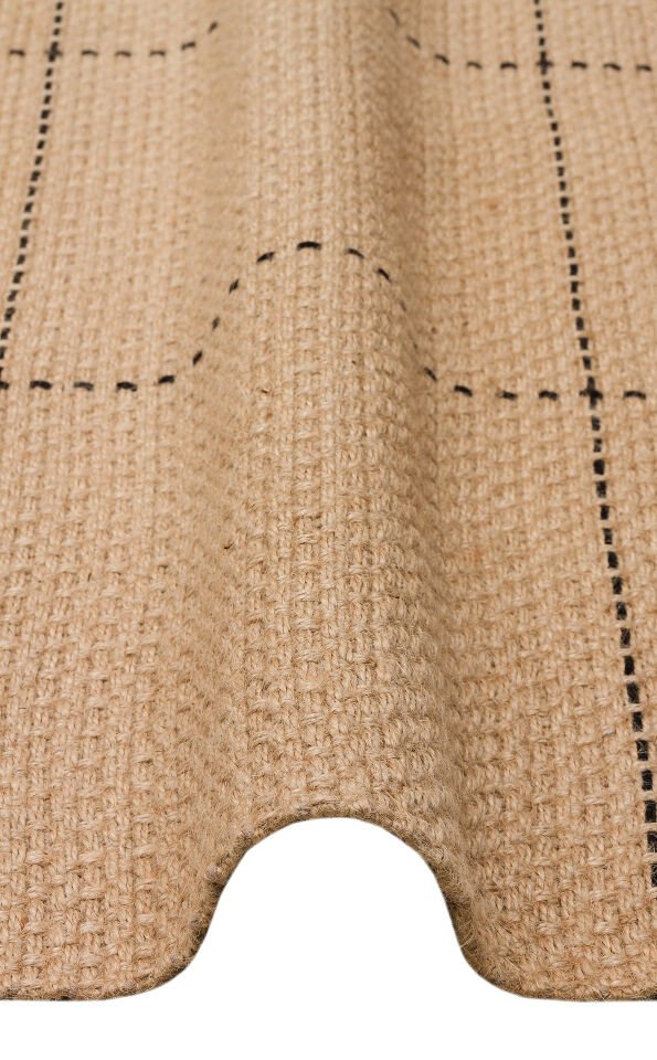 DLH 01 BLACK Jüt ve Pamuk ile Üretilen Çift Taraflı Modern Kilim