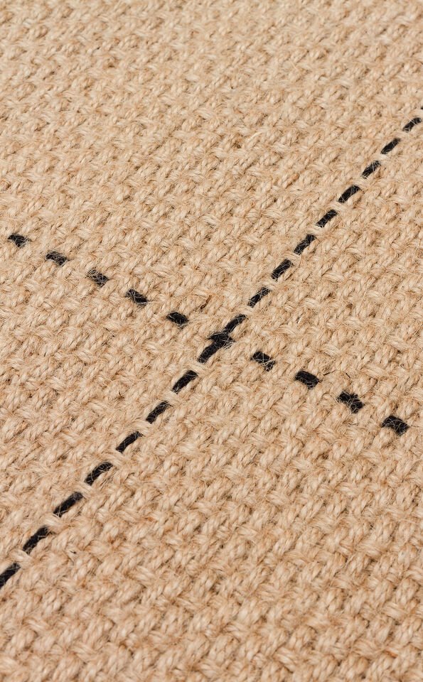 DLH 01 BLACK Jüt ve Pamuk ile Üretilen Çift Taraflı Modern Kilim