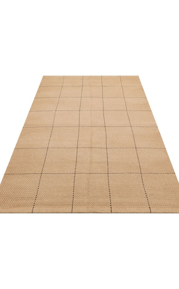 DLH 01 BLACK Jüt ve Pamuk ile Üretilen Çift Taraflı Modern Kilim