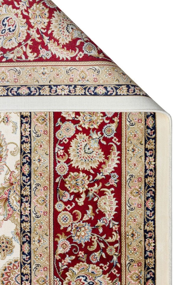 ISF 03 CREAM RED Klasik Desenli Yüksek Kalite Sık Dokuma Makine Halısı