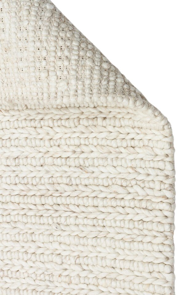 JD 07 L.BEIGE Naturel Kazak Örgü Desenli El Dokuma Örgü Halı