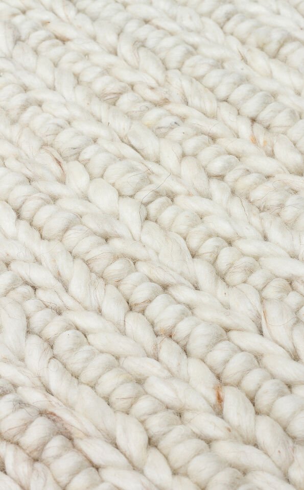 JD 07 L.BEIGE Naturel Kazak Örgü Desenli El Dokuma Örgü Halı