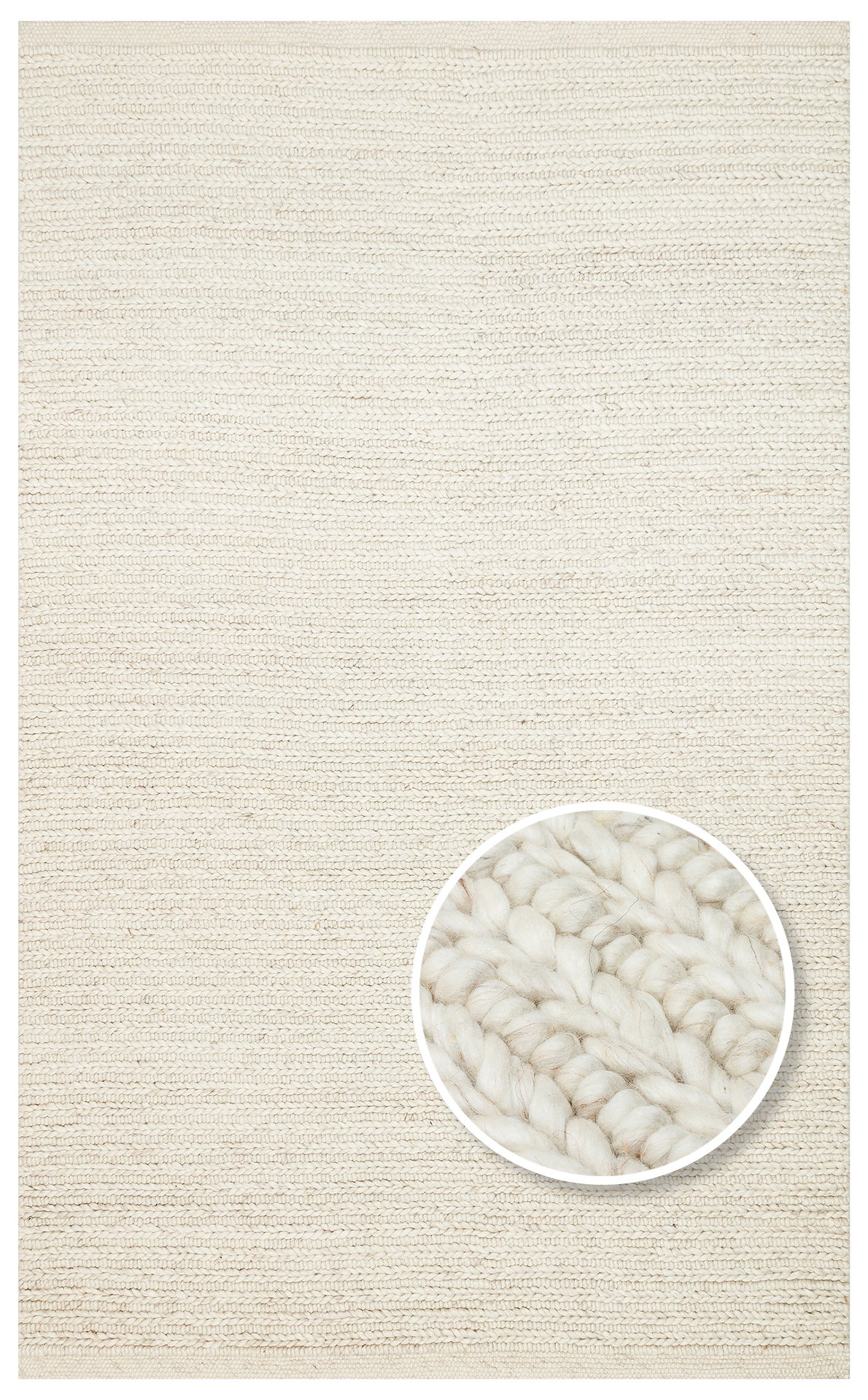 JD 07 L.BEIGE Naturel Kazak Örgü Desenli El Dokuma Örgü Halı