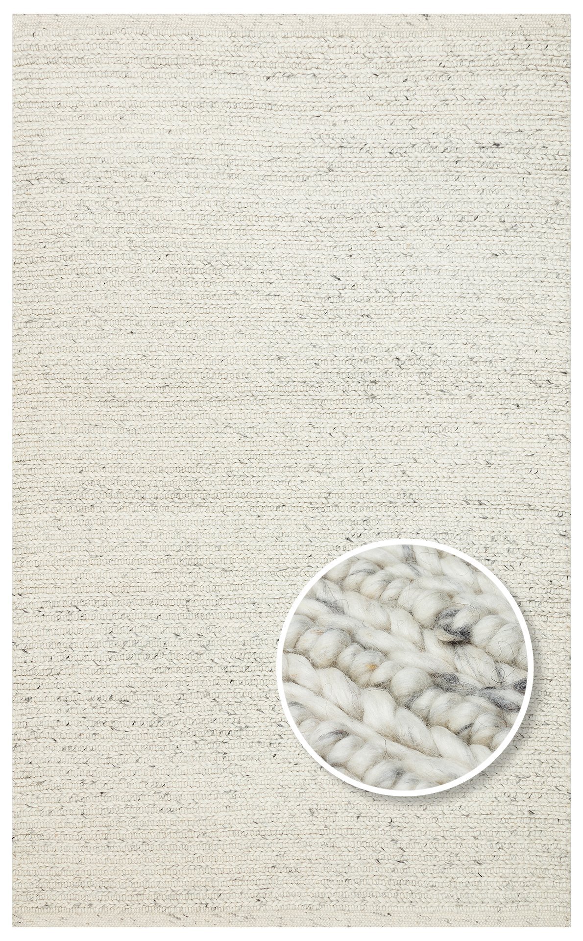 JD 07 L.GREY Naturel Kazak Örgü Desenli El Dokuma Örgü Halı