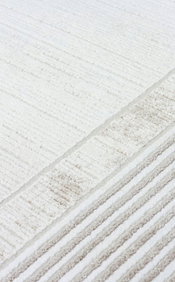 LGS 18 CREAM BEIGE XW Hav Toz Vermez Eskitme Desenli Modern Makine Halısı