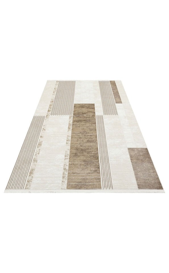 LGS 18 CREAM BEIGE XW Hav Toz Vermez Eskitme Desenli Modern Makine Halısı
