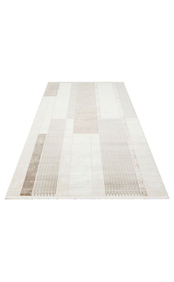 LGS 18 CREAM BEIGE XW Hav Toz Vermez Eskitme Desenli Modern Makine Halısı