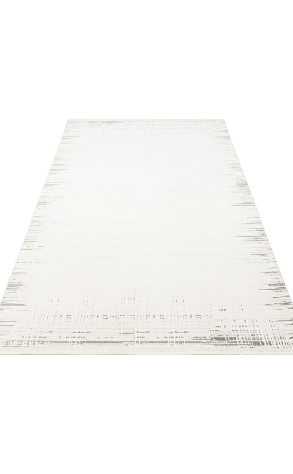 LKY 01 CREAM GREY Sade ve Modern Akrilik Makine Halısı
