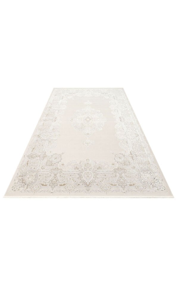PLM 01 CREAM GREY Yüksek Kaliteli Sık Dokuma Modern Salon Halısı