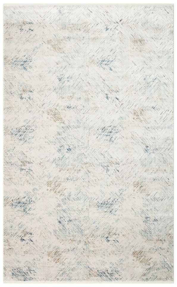 PLM 03 CREAM BLUE Yüksek Kaliteli Sık Dokuma Modern Salon Halısı